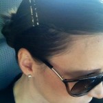 My bun today with glam animal print bobby pins...because it's 91 degrees today.