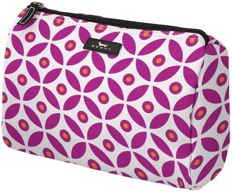 Packin' Heat Gettin Dot In Here Cosmetic Bag - measures 9.5" W x 8.5" H x 3.5" D, water-resistant, and retails for $17.